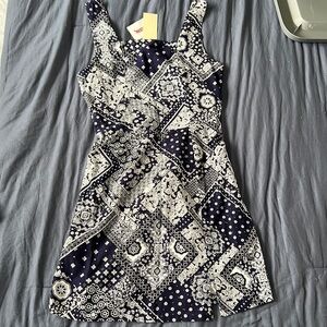 Monteau xs paisley patchwork mini dress